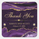 Search for purple gold wedding stickers Thank you