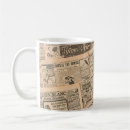 Search for vintage newspaper print mugs Background