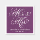 Search for plum wedding napkins Bride and groom