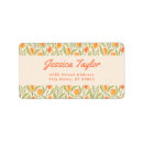 Search for retro floral return address labels Botanical