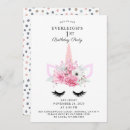 Recherche de unicorn 1ans anniversaire invitations Aquarelle