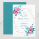 Recherche de bleu turquoise baptême invitations Élégant