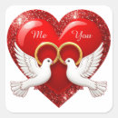 Search for love doves wedding stickers Heart