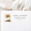 Search for tropical paradise return address labels Gold