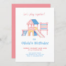 Search for playground birthday invitations Pink