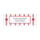 Search for red bow return address labels Watercolor