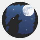 Recherche de loup sauvage autocollants Lune