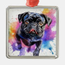 Search for black pug ornaments Puppy
