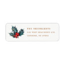 Search for holly berries return address labels Modern