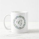 Search for monogram wreath mugs Watercolor