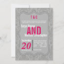 Search for pink damask wedding invitations Grey