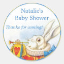 Search for alice in wonderland baby shower stickers Rabbit