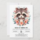 Search for raccoon birthday invitations Pink