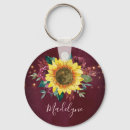 Search for sunflower keychains Burgundy