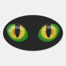 Recherche de yeux verts de chat autocollants Halloween