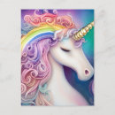 Recherche de licorne colorée cartes postales Pour tous