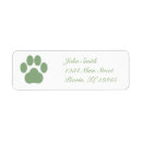 Search for green paw print return address labels Cat
