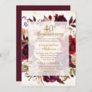 Search for fortieth anniversary invitations Burgundy