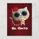 Search for sugar skull animal postcards Cat
