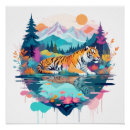Recherche de tigres posters Aquarelle