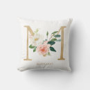 Recherche de fleurs blanches roses coussins Monogramme