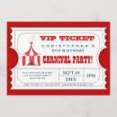 Search for carnival ticket birthday invitations Red
