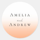 Search for orange round wedding stickers Modern elegant