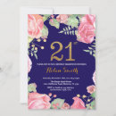 Search for navy blue 21st birthday invitations Adult birthday party