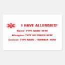 Search for red alert stickers Allergies
