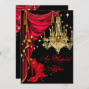 Search for chandelier birthday invitations Red
