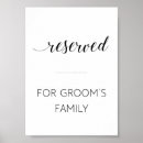 Search for reserved for the grooms family wedding signs Ceremony