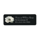 Search for black and white flowers return address labels Classic