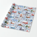 Search for village christmas wrapping paper Whimsical