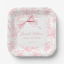 Search for pink toile plates Baby girl shower