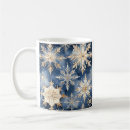 Search for gold snowflakes mugs Watercolor