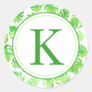 Search for tropical monogram stickers Greenery