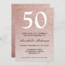 Search for rose gold 50th invitations Fiftieth