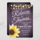 Search for rustic purple sunflower wedding invitations String lights