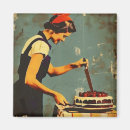 Recherche de de gâteau refrigérateur magnets Femme