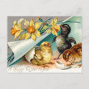 Recherche de poussin jaune cartes postales Vintage