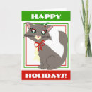 Search for grey cat christmas cards Cartoon