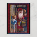 Search for vintage old world santa christmas cards Kris kringle