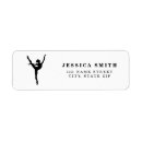 Search for dancing silhouette return address labels Ballerina