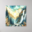 Search for watercolor waterfall art Mountains