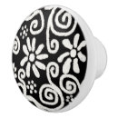Search for black white flower and knobs and pulls Abstract