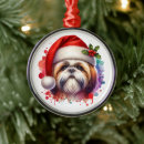 Search for shih tzu ornaments Watercolor