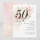 Search for pink 50th birthday invitations Botanical