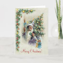 Recherche de vintage tree christmas cards Santa claus