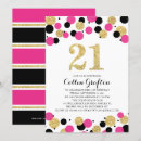 Search for hot pink black gold invitations Elegant