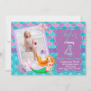 Search for mermaid 4th birthday invitations Girls